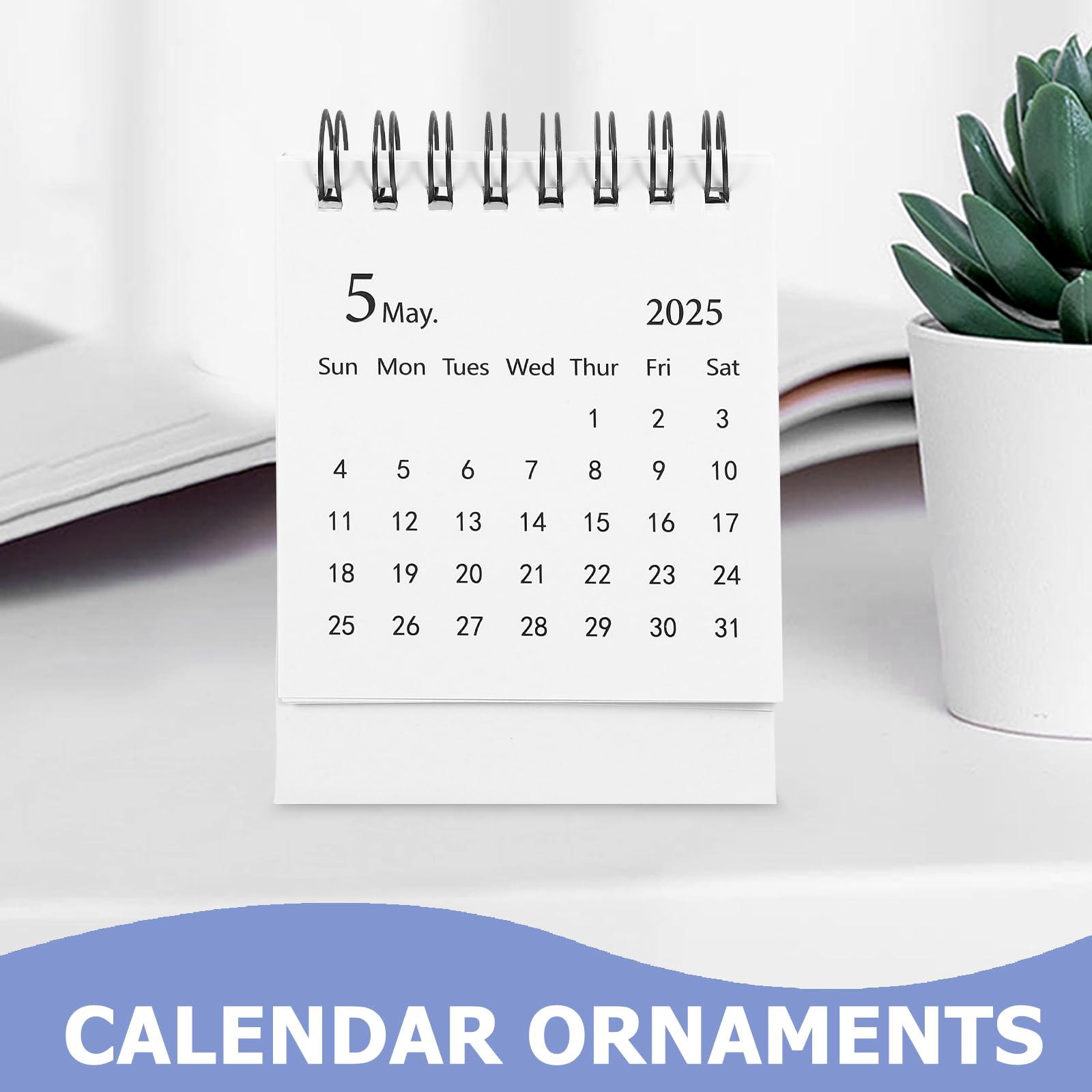 2025 Stand Up Desktop Calendar - Flip Schedule Planner for Home & Office - Small Table Top Calendar with White Design - Perfect for Desk Organization & Decoration