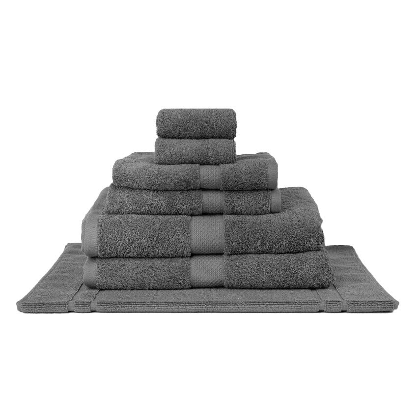 Premium 100% Combed Cotton Bath Towels Set - 7 Piece Soft Absorbent Charcoal Gray Towels for Spa, Bathroom & Beach | Luxury Hotel Quality