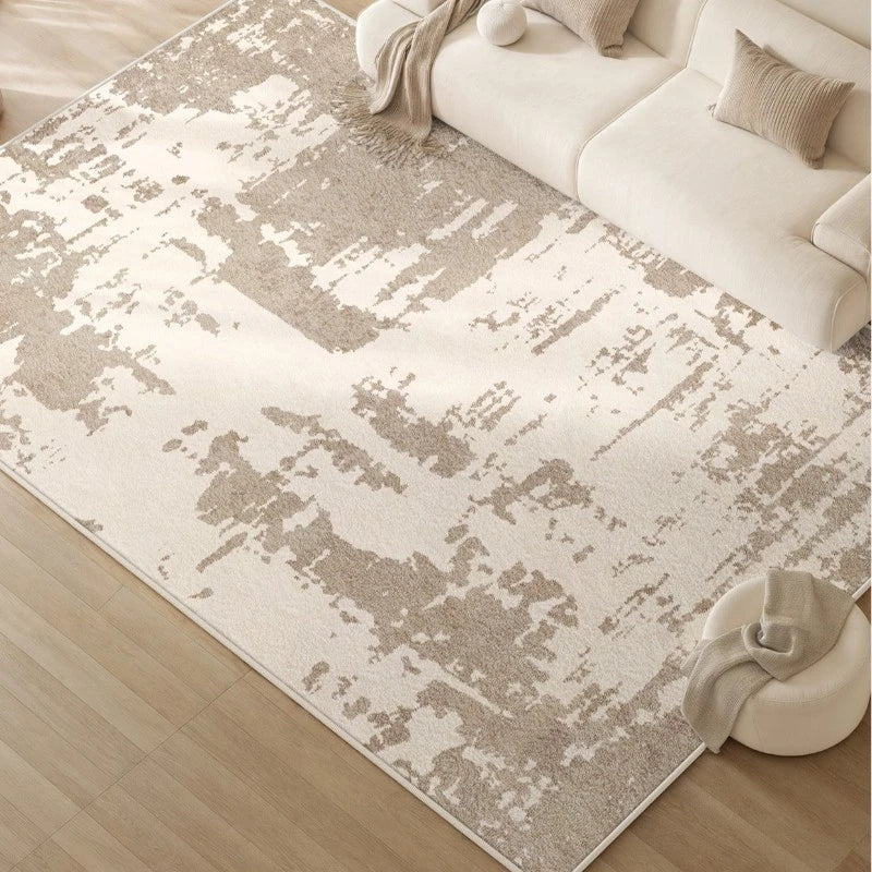 Stylish Halo Faux Wool Minimalist Waterproof Area Rug - Perfect for Living Room, Bedroom & Office Decor