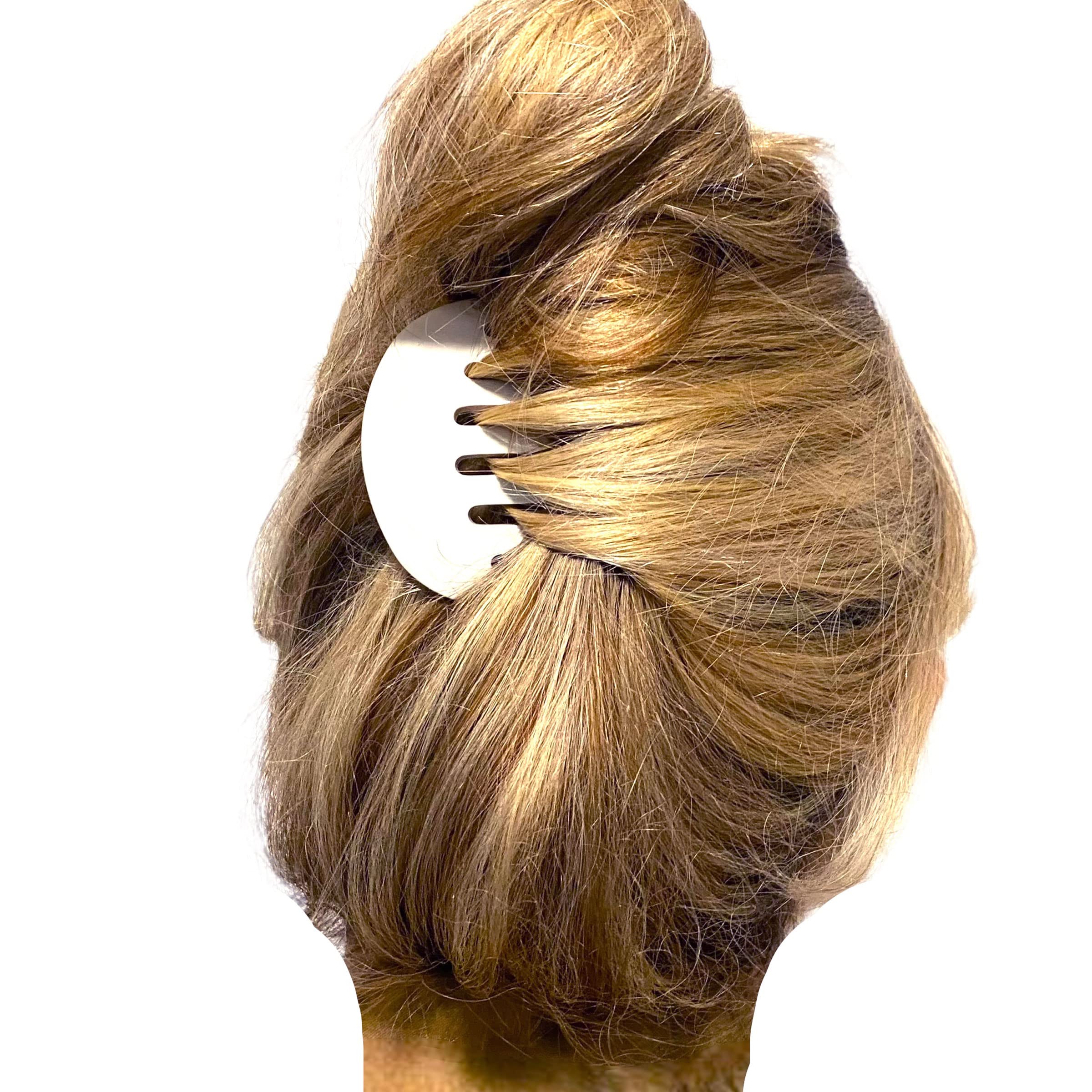 Camila Paris CP3404 French Hair Side Comb - White Pearl Handmade Hair Clip for Women | Strong Hold No Slip Hair Accessories for Bun & Chignon | Perfect for Weddings, Prom & Formal Events | Made in France