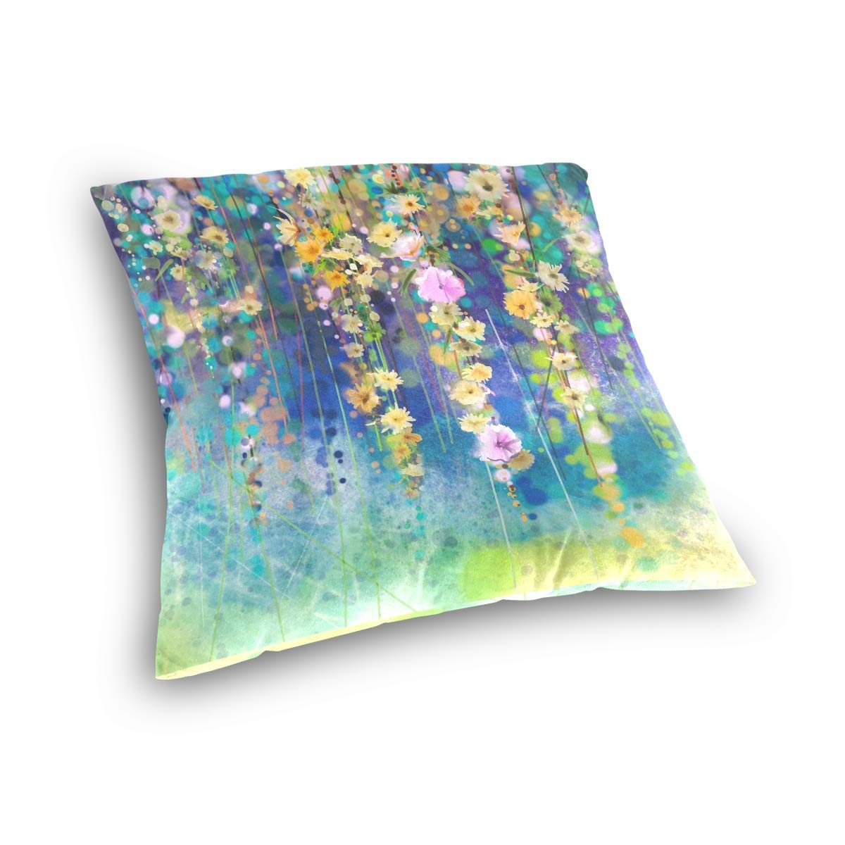 Ivy Flower Soft Throw Pillow Cover - 18 Inch Square Cushion Case for Sofa, Couch & Bed Decor - Cozy Home and Living Room Accessory