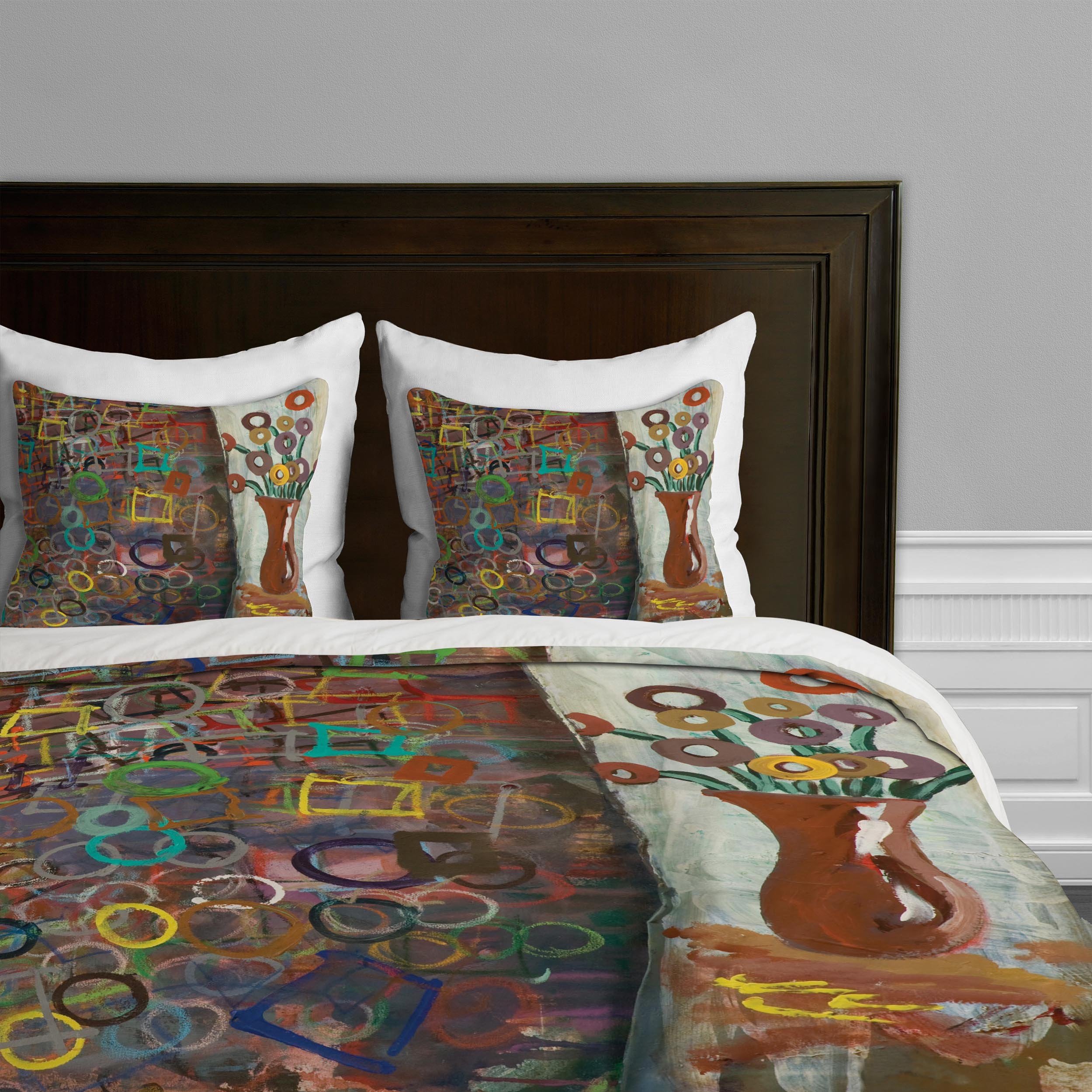 Deny Designs Kent Youngstrom Circle Vase Duvet Cover King Size - Modern Bohemian Bedding Set for Master Bedroom Decor, Perfect for Boho Chic Home Styling and Guest Room Makeover