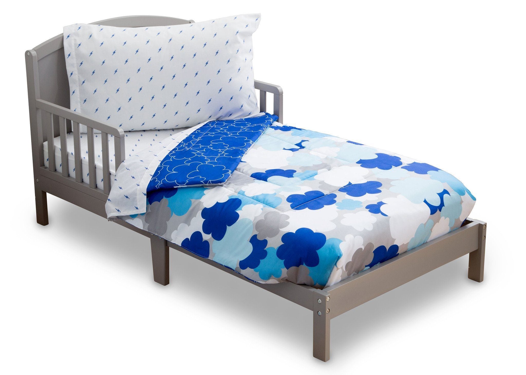 4-Piece Toddler Bedding Set for Boys - Soft Cotton Crib Bedding with Fitted Sheet, Flat Sheet, Pillowcase & Blanket - Perfect for Nursery, Daycare or Travel
