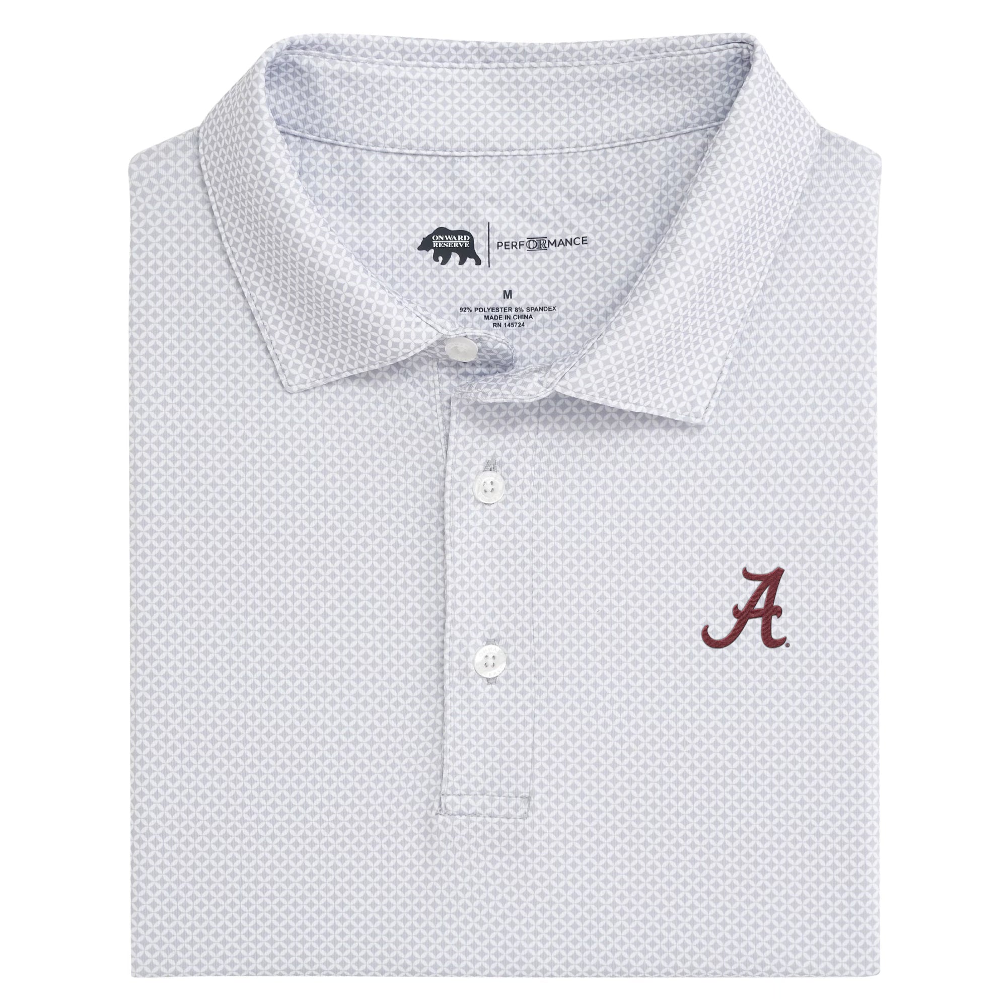 Alabama Scope Printed Performance Polo Shirt - Moisture Wicking, Breathable & Quick-Dry Men's Golf Shirt - Perfect for Golf, Tennis, Outdoor Sports & Casual Wear