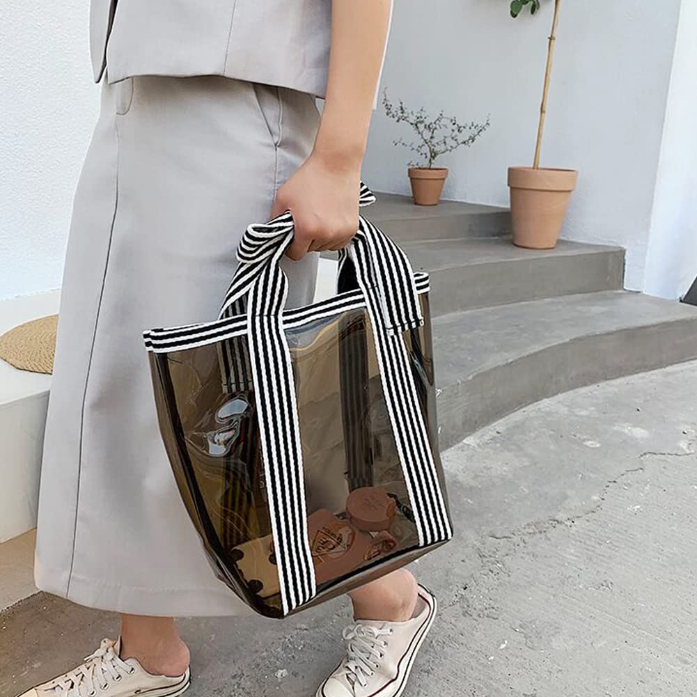 Clear Travel Bags for Women - Waterproof Tote Purse for Work, Beach, Gym & Stadium - TSA Approved Carry-On Bag - Perfect for Airport Security, Shopping & Daily Commute