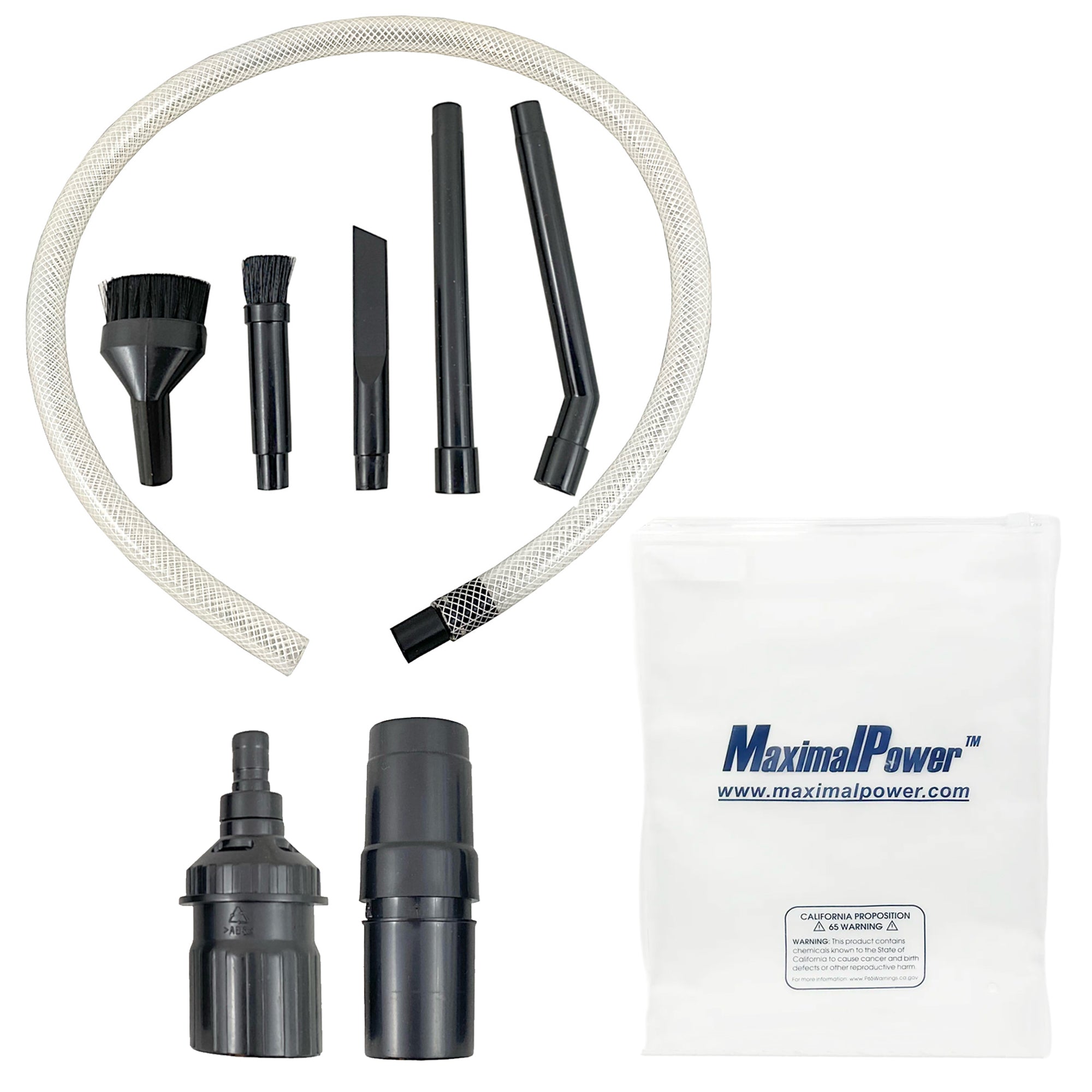 MaximalPower Mini & Micro Vacuum Cleaner Attachment Tool Kit - 8 Piece Set Combo Pack for Home, Car, and Pet Hair Cleaning