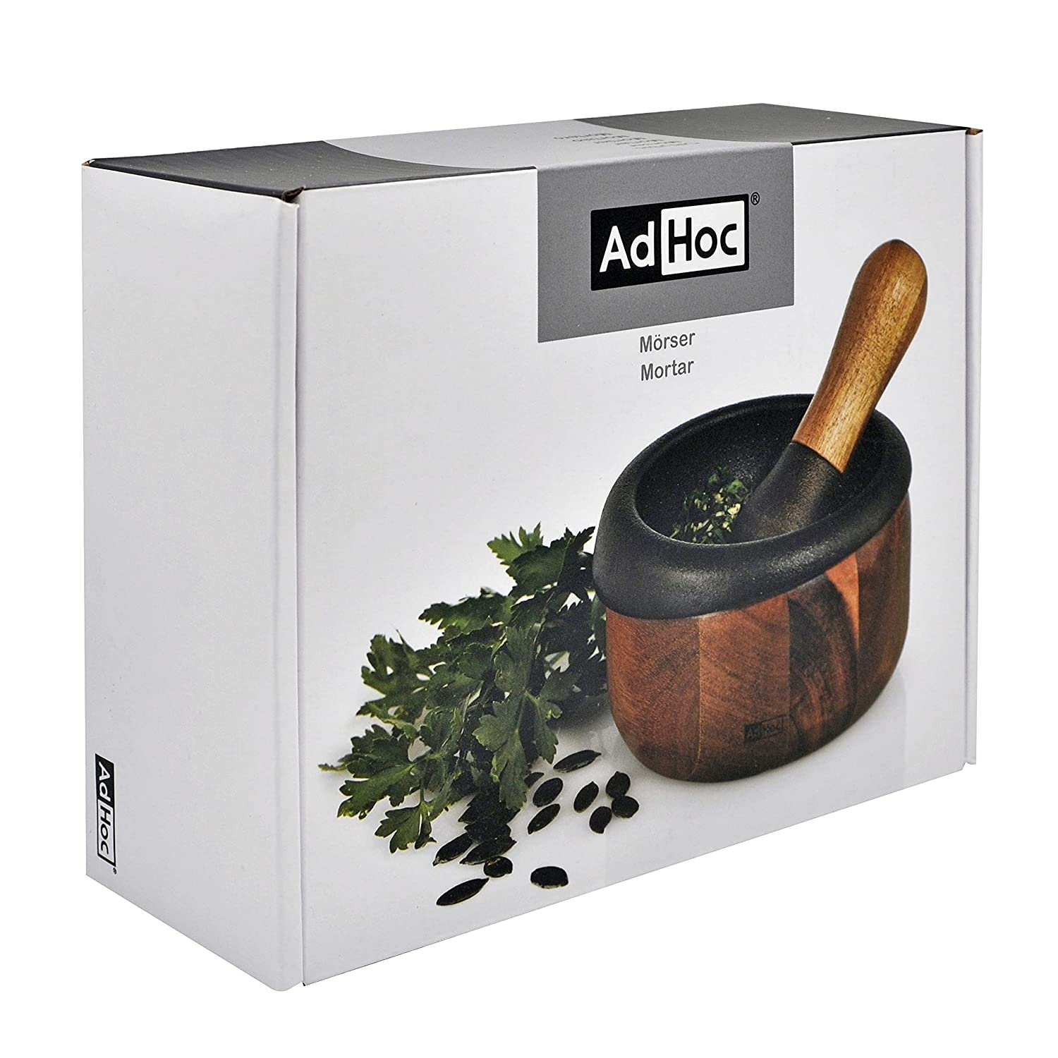Premium Cast Iron & Wood Mortar and Pestle Set - 2 Piece Spice Grinder for Herbs, Seeds, and Spices - Perfect for Cooking, Baking, and Crafting Natural Remedies