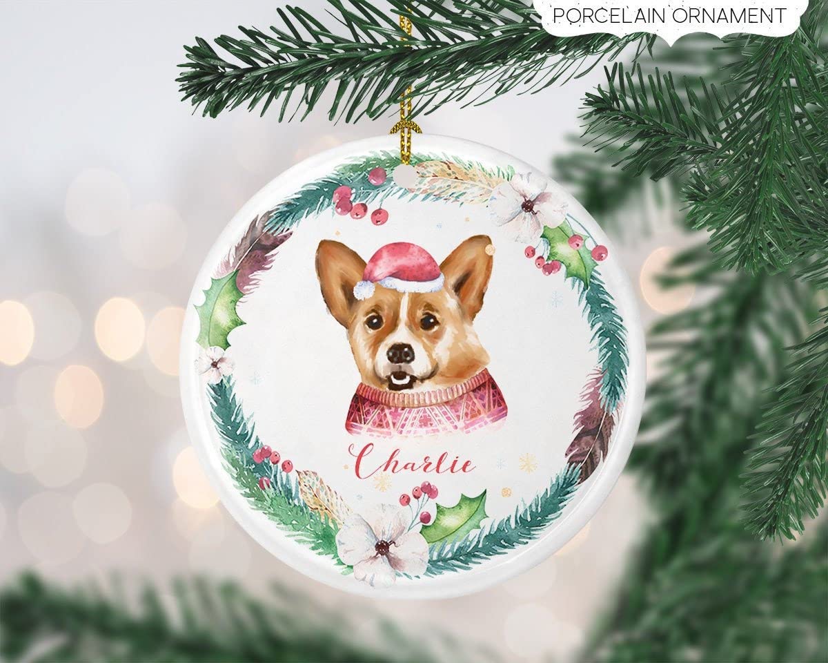Custom Dog Christmas Ornament - Personalized Pet Ornament for Corgi Lovers - Perfect Dog Mom Gift & 1st Christmas Keepsake - Holiday Decor for Pet Lovers & Home Tree Decoration
