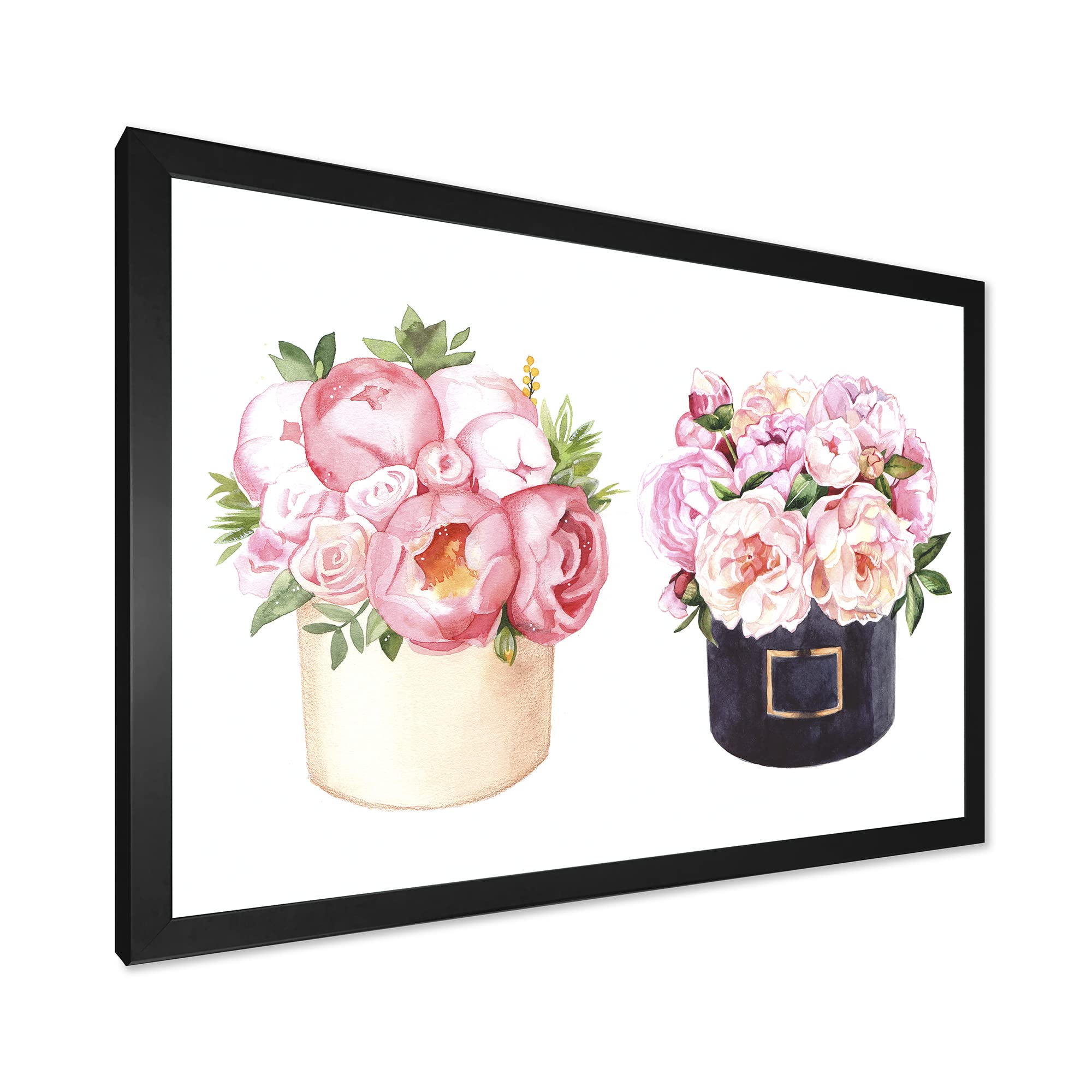 Farmhouse Floral Wall Art - DesignQ Flower Box with Peonies & Roses Canvas Print | Perfect for Living Room, Bedroom & Home Decor