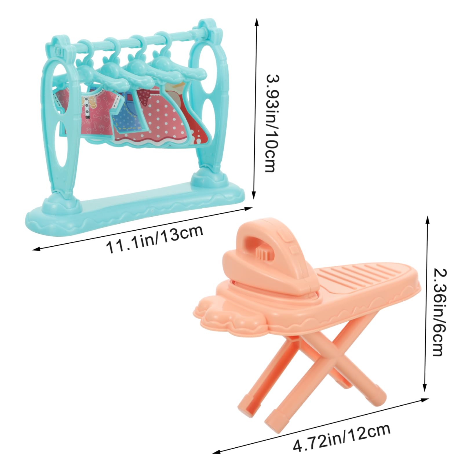 IWOWHERO 12-Piece Doll Clothes Storage Rack Set - Plastic Garment Organizer for Barbie & American Girl Doll Outfits - Perfect for Kids' Room Organization & Playtime Display