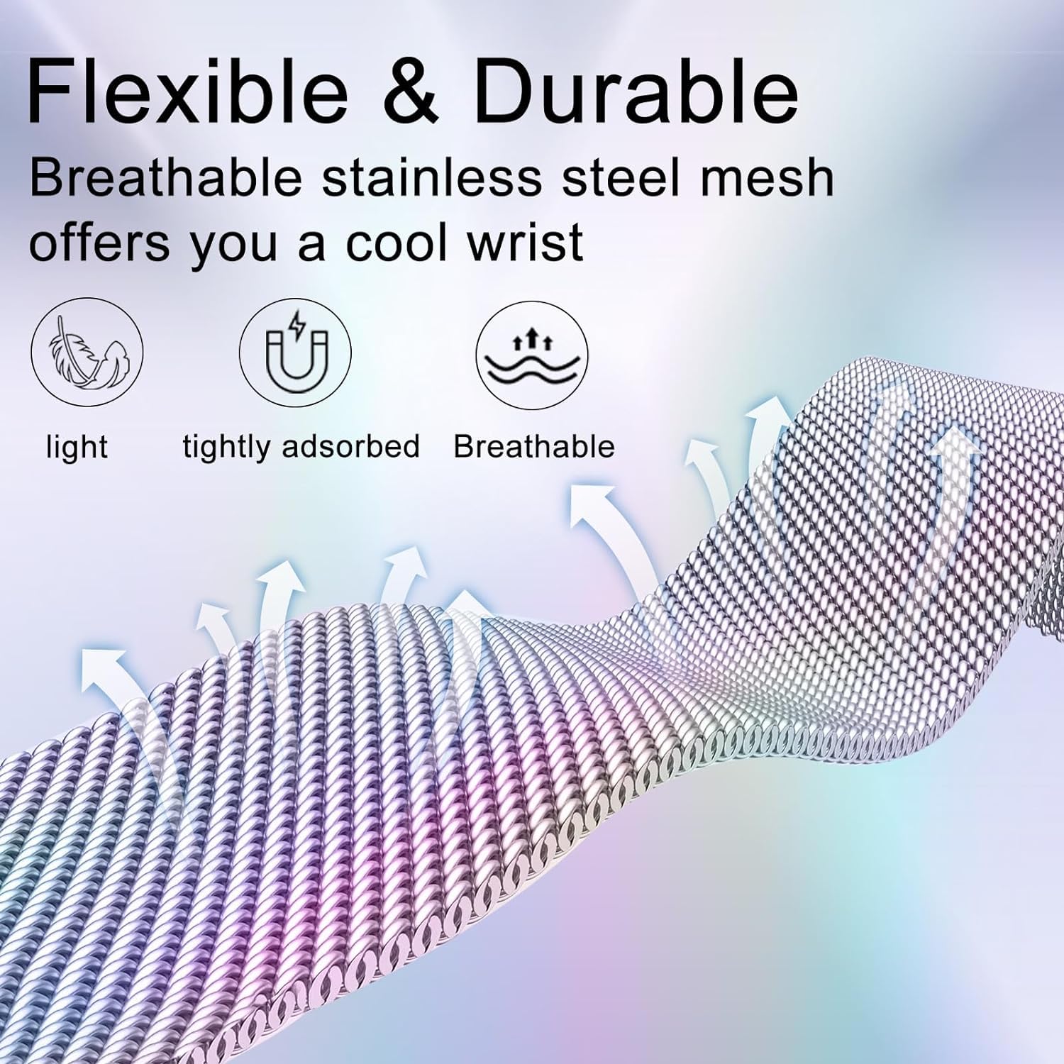 Premium Stainless Steel Mesh Replacement Strap for Samsung Galaxy Fit 3 - Adjustable Loop Band Compatible with Galaxy Fit 3 Smartwatch for Men & Women | Perfect for Workouts, Running, and Everyday Wear