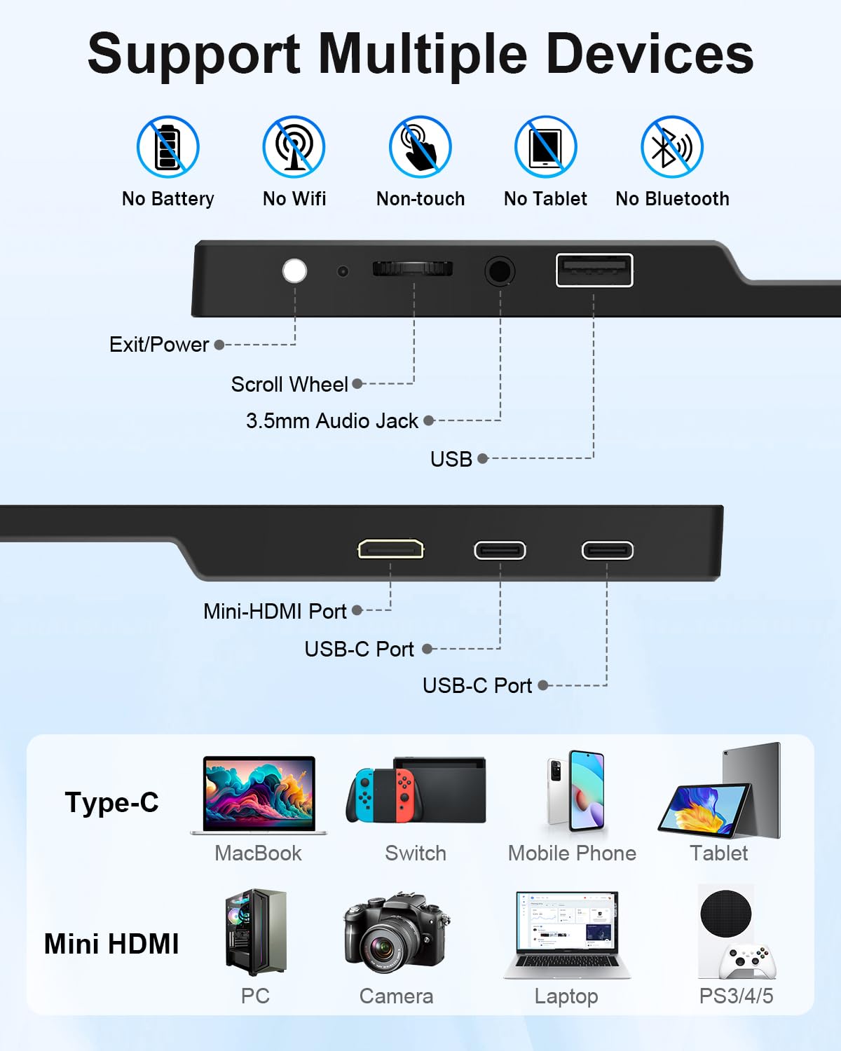 MAGEX 14.2 Inch 2.5K Portable Monitor - 2520x1680 Resolution, USB-C & HDMI, Ultra-Thin Lightweight Travel Screen with Built-in Kickstand, VESA Mount, Dual Speakers | Perfect for Laptop, PC, Mac, Phone, PS5, Xbox & Nintendo Switch | Home Office, Gaming & Business Travel Essential