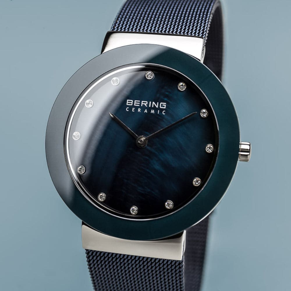 BERING 11435-387 Ceramic Women's Watch - Luxury Waterproof Analog Wristwatch for Women, Perfect for Office, Party & Everyday Wear