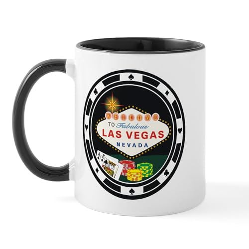 White/Black Inside - Las Vegas Poker Chip Design Mug