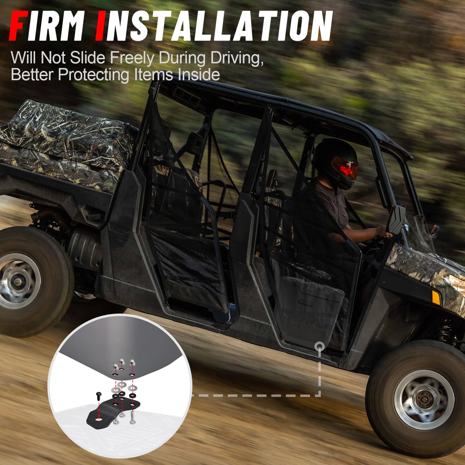 StarknightMT 28L/7.4Gal Under Seat Storage Box with Lock for Polaris Ranger XP 1000/Crew (2018-2024) | Waterproof Utility Organizer for Tools, Gear & Accessories | Replacement Part #2882910