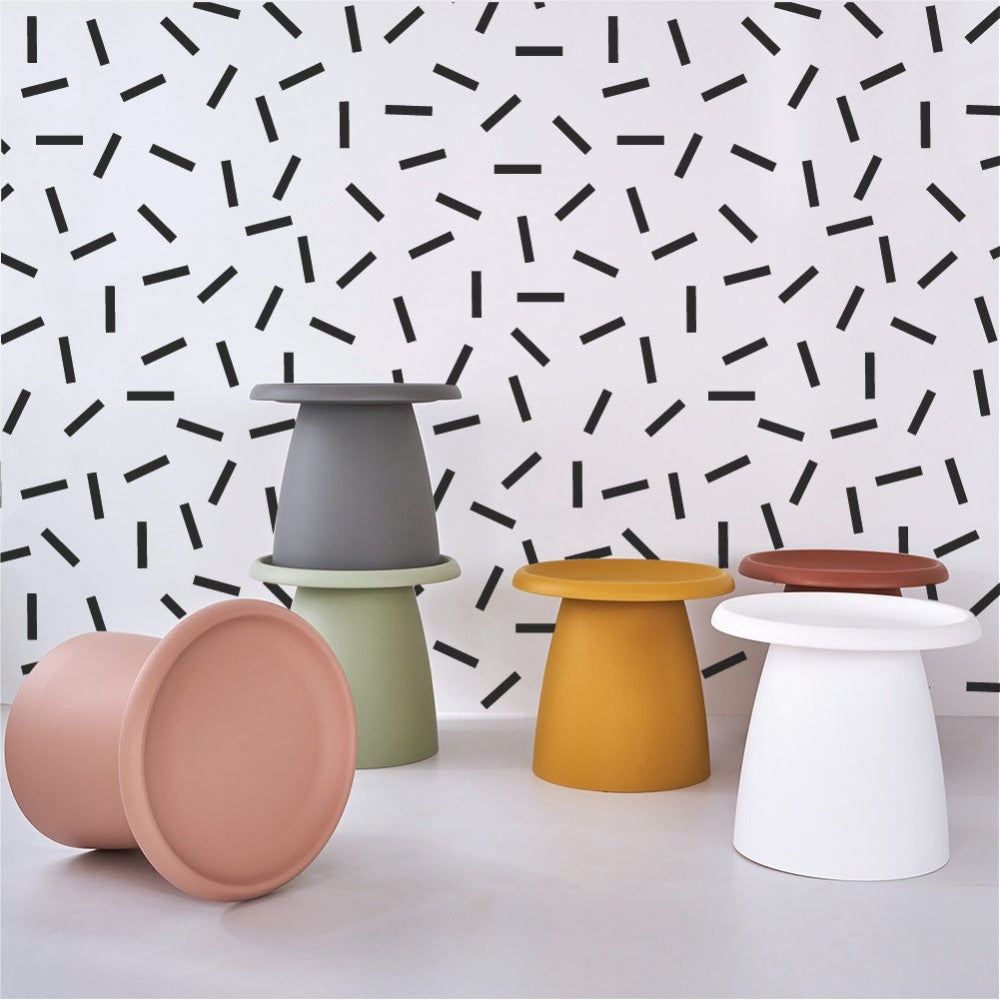 ArtissIn Nordic Round Coffee Table - 50CM Small Mushroom Side Table in White | Perfect for Living Room, Bedroom & Office Decor