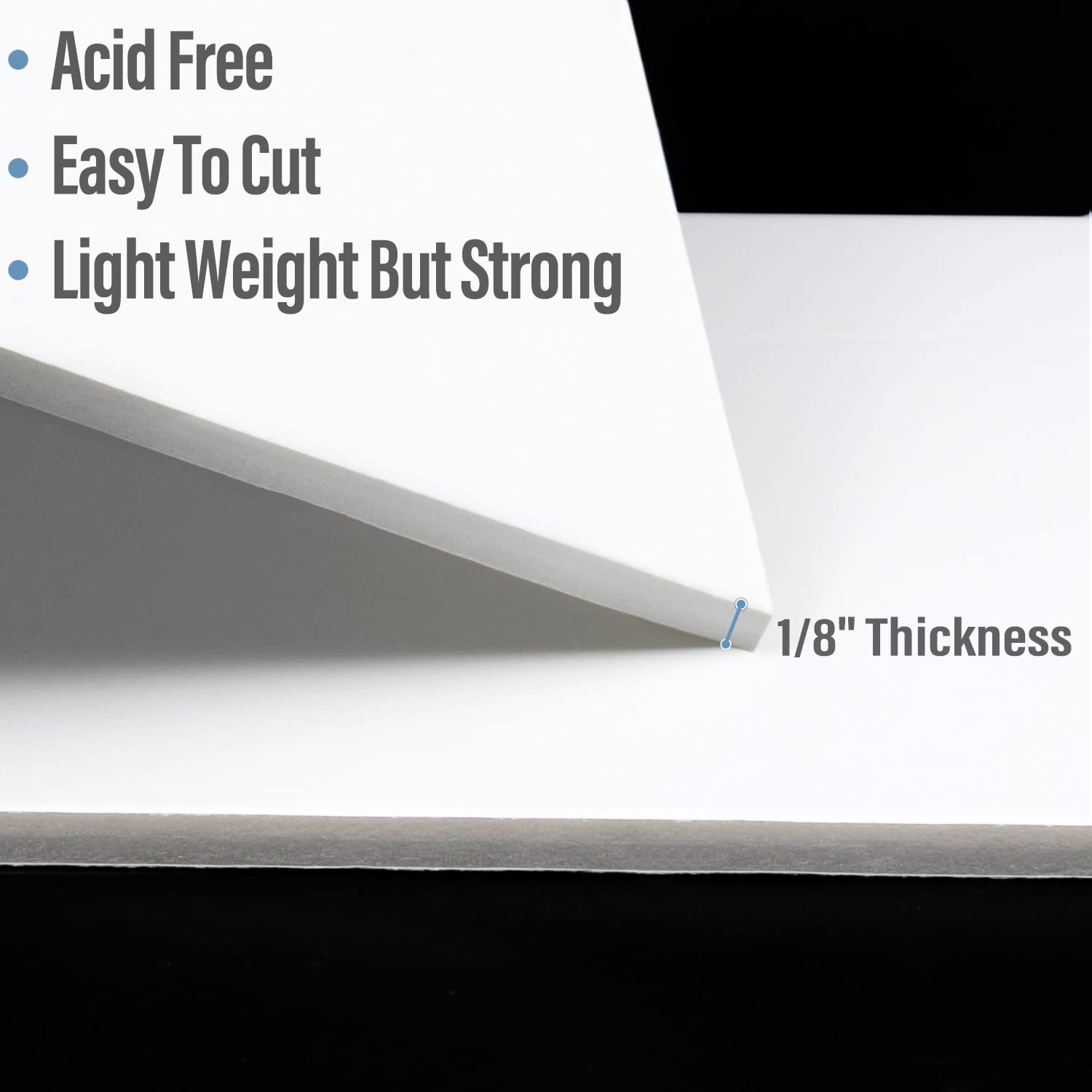 10-Pack White Foam Boards 8x10 Inches, 1/8