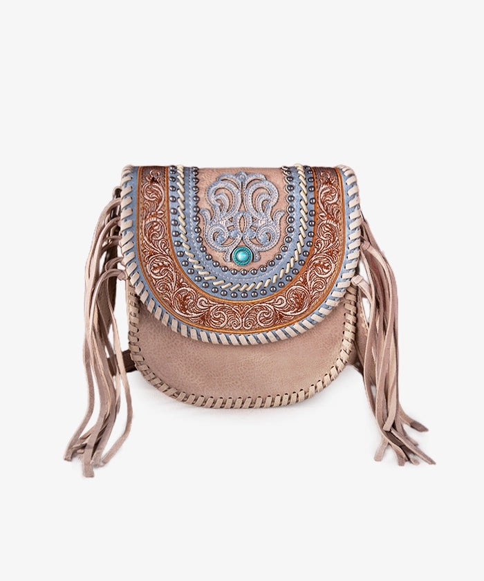 Montana West Fringe Concho Crossbody Bag for Women - Stylish Leather Shoulder Purse with Western Design | Perfect for Casual Outings, Parties & Everyday Use