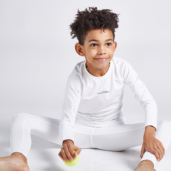 Kids' White Thermal Compression Top & Bottom Set for Boys & Girls - Cold Weather Base Layer for Outdoor Sports & Winter Activities