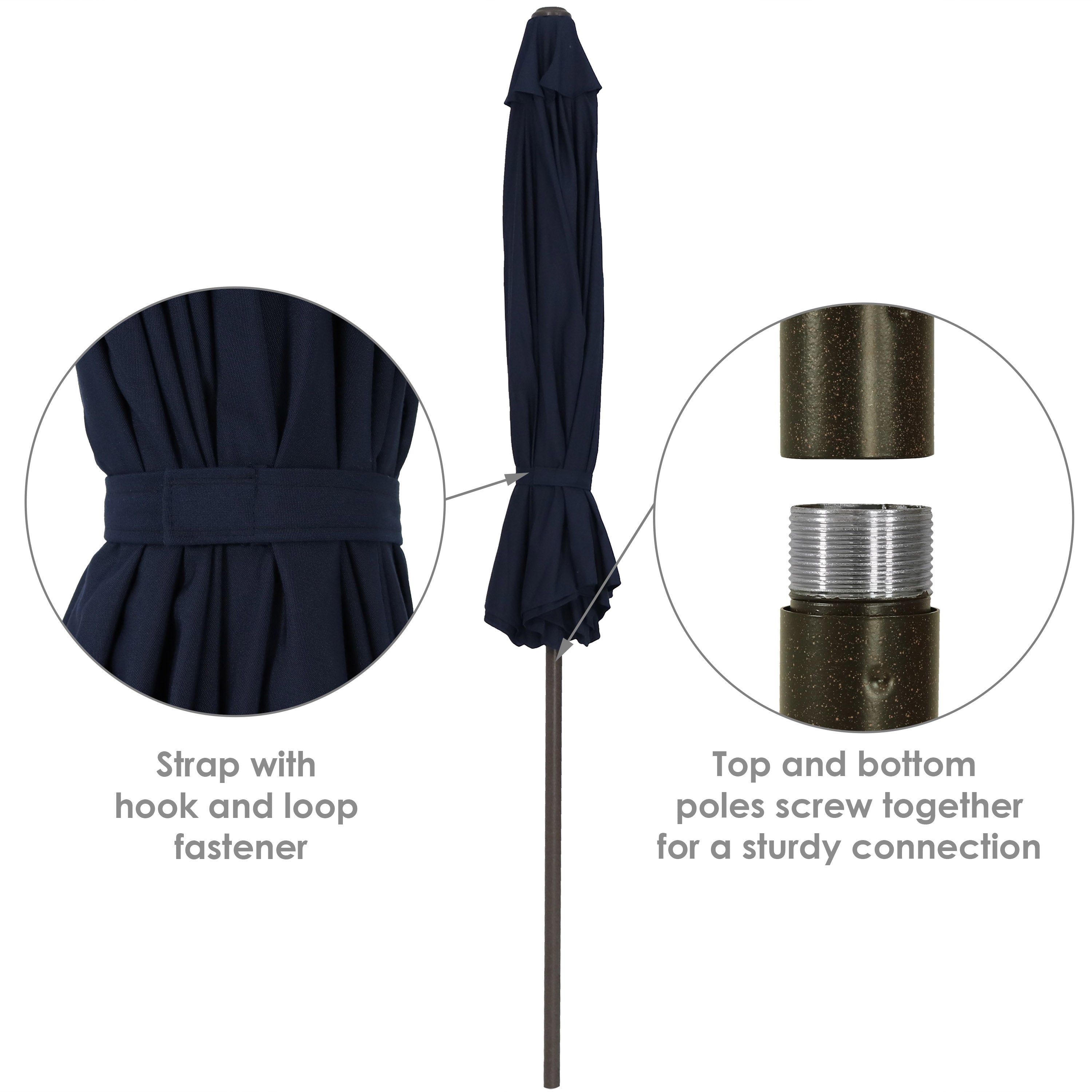 Sunnydaze 9-Foot Aluminum Patio Umbrella with Auto-Tilt & Crank - UV-Resistant Sunbrella Fabric for Outdoor Dining, Poolside, and Backyard Relaxation