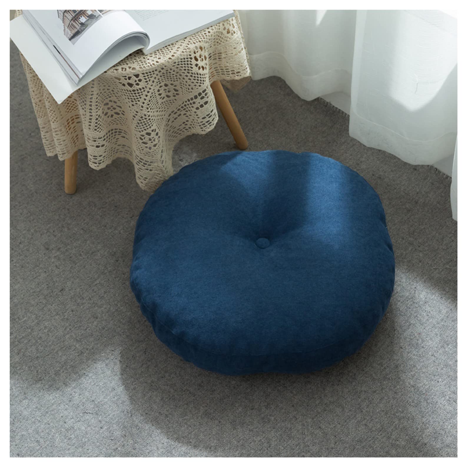 DFANCE Round Throw Pillow Cushion - Soft Decorative Home Pillow for Chair, Floor, Tatami & Pet Bed - Perfect for Living Room, Balcony, Office & Reading Nook (18 inch, Gray)