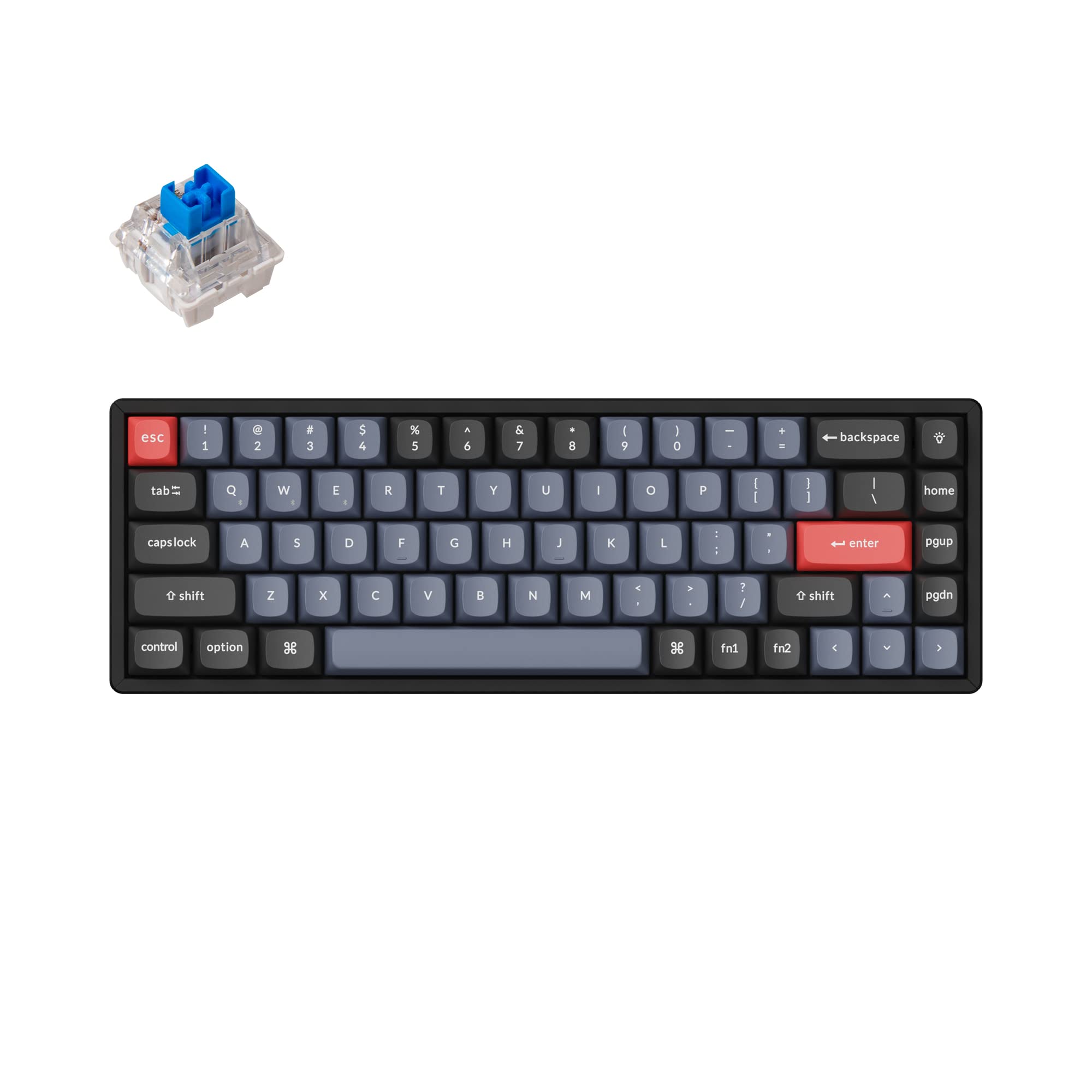 Keychron K6 Pro Wireless Custom Mechanical Keyboard - QMK/VIA Programmable, Hot-Swappable K Pro Blue Switches, 65% Compact Layout with Aluminum Frame & RGB Backlighting for Mac/Windows/Linux - Perfect for Office Work, Gaming, and Programming