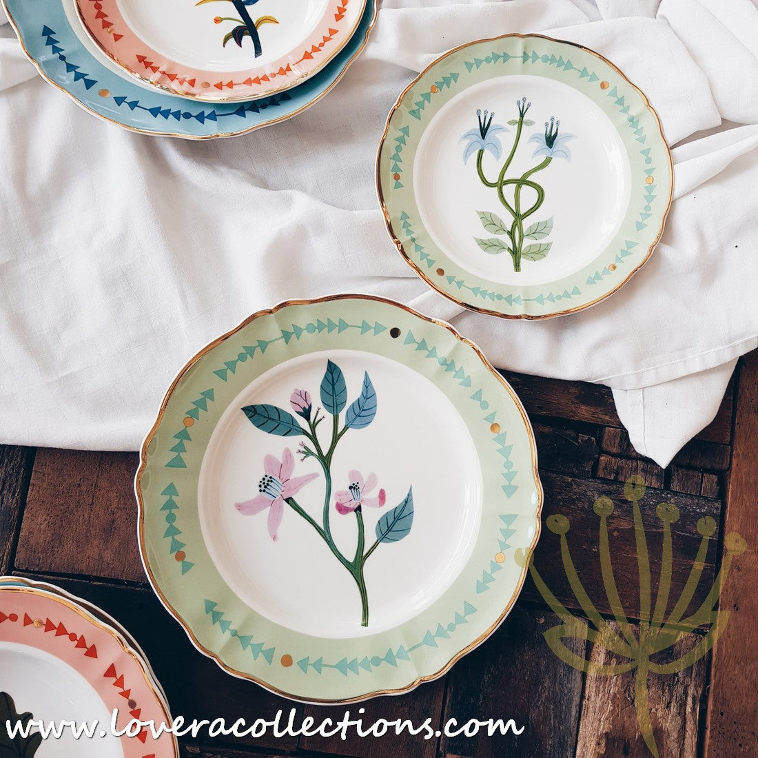 Bitossi Italy Botanica Dinnerware Set - Premium Ceramic Plates, Bowls & Mugs - Elegant Floral Design for Dining, Entertaining & Home Decor (50% Off Clearance Sale)