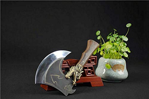 Hand-Forged Manganese Steel Dragon Head Axe - Professional Chef Chopping Knife for Bones & Meat | Durable Sharp Chinese Kitchen Hatchet | Perfect for Home Cooking, Butchering & Outdoor Camping