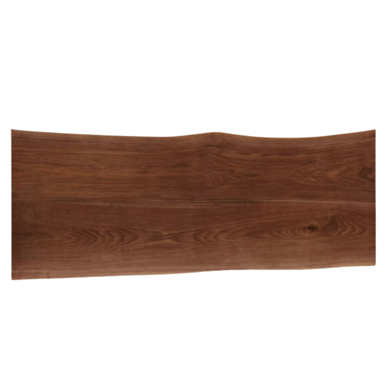 77.2x32.1/30.1/28.9x1.7 inch / 196x81.5/76.5/73.5x4.3 cm / Rich Dark Walnut Color / Natural edge large board table