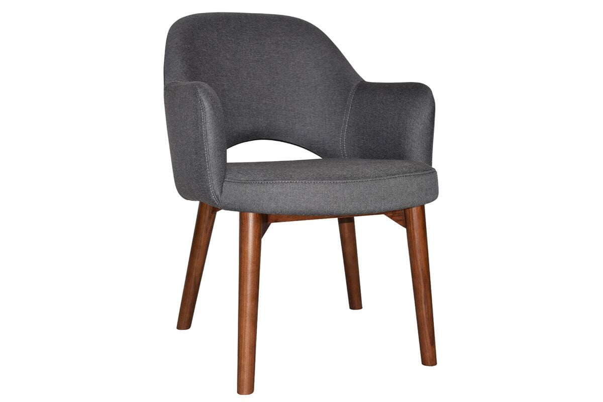 EZ Hospitality Cairo Indoor Armchair with Timber Base - Light Walnut Finish, 4-Leg Design for Living Room, Office, or Lounge Comfort