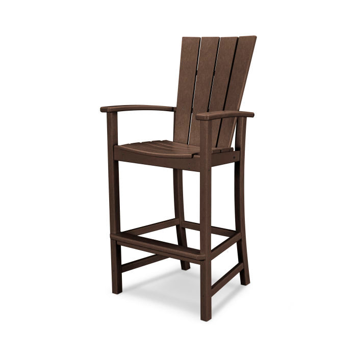 POLYWOOD Quattro Adirondack Bar Chair - Outdoor Patio Furniture, All-Weather Resin Wicker Bar Stool for Deck, Poolside, Garden & Backyard Relaxation