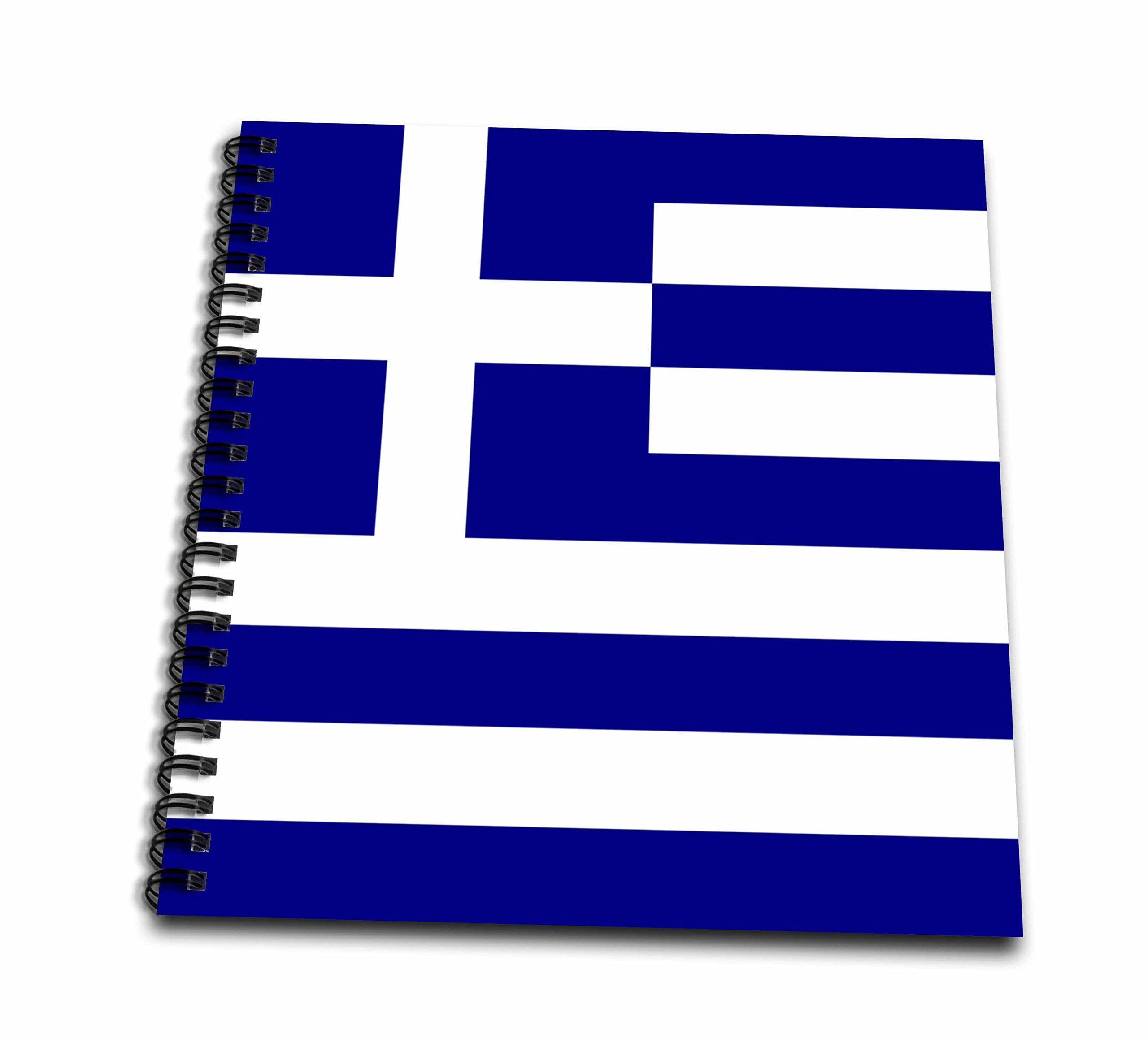 3D Rose Blue Greece Flag Drawing Book - Sketchbook for Artists, Travelers & Students - Perfect for Sketching, Doodling & Creative Projects