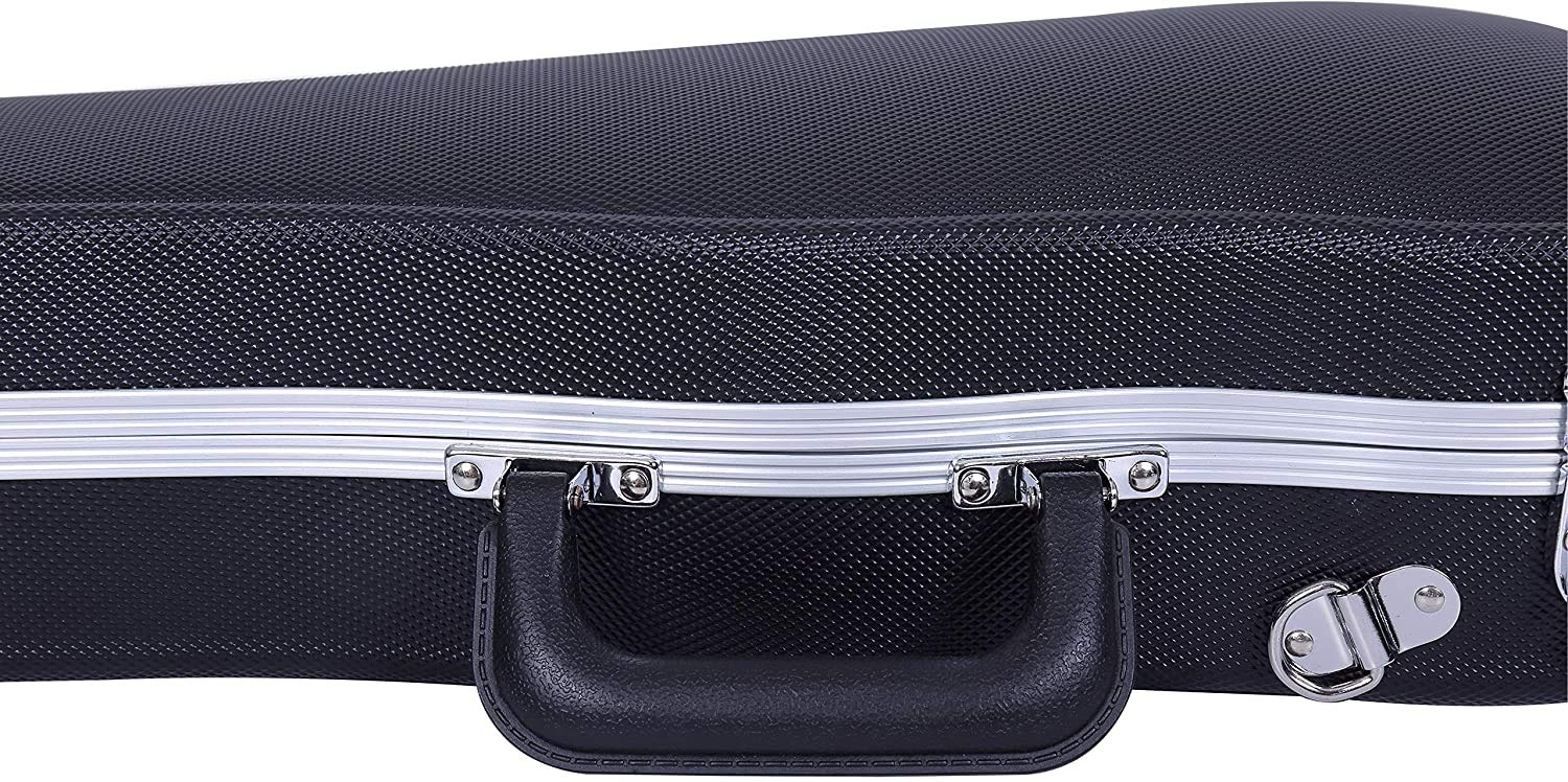 Crossrock ABS Molded Viola Hard Shell Case 15-15.5 Inch - Black (CRA860VL155BK) | Durable Protection for School, Travel & Professional Musicians