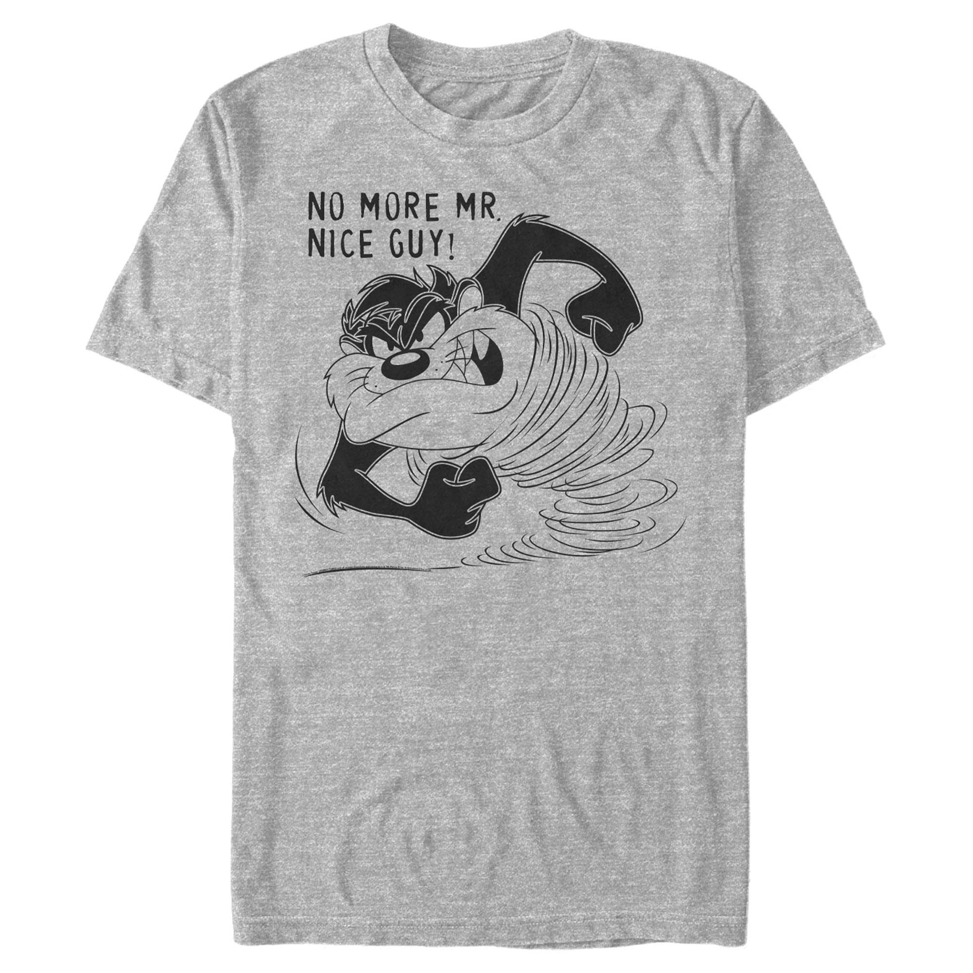 Men's Looney Tunes Taz 'No Mr. Nice Guy' Graphic T-Shirt - Funny Cartoon Character Tee for Casual Wear & Pop Culture Fans