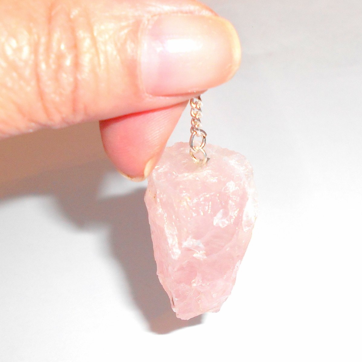 Earthegy Natural Raw Rose Quartz Gemstone Pendulum for Divination, Dowsing & Energy Healing | Spiritual Healing Tool for Meditation & Chakra Balancing