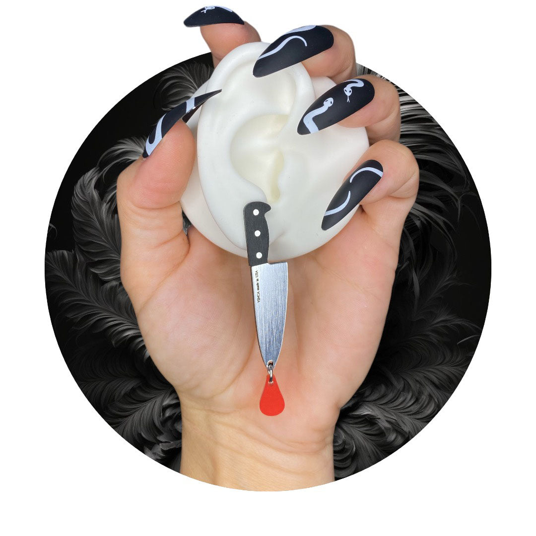 Gothic Knife Earrings for Women - Punk Style Dagger Drop Earrings for Halloween, Cosplay, and Alternative Fashion