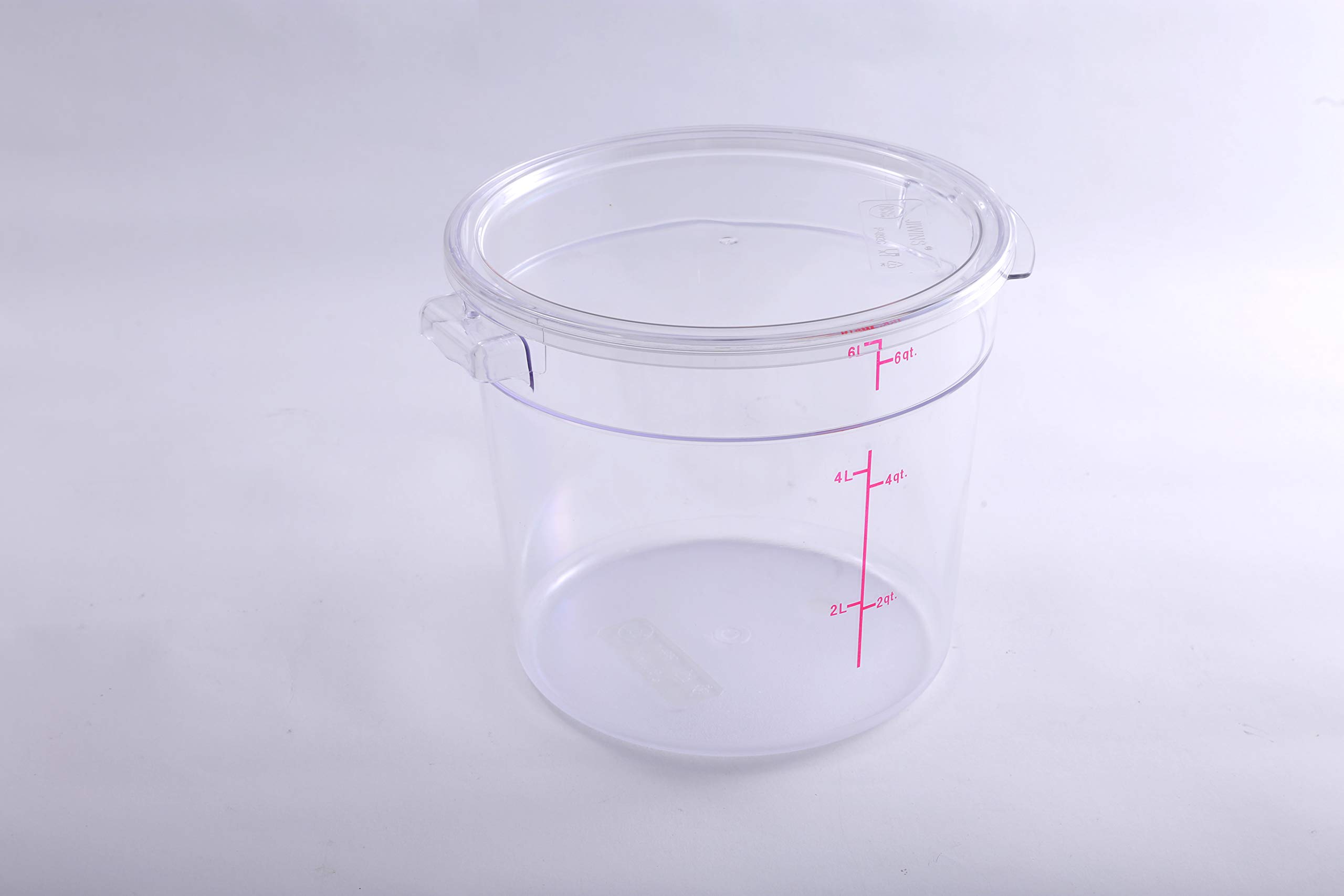 Premium 6 Qt Commercial Grade Round Food Storage Containers with Lids - BPA-Free Polycarbonate, Clear (Set of 5) - Ideal for Restaurants, Catering & Bulk Food Storage