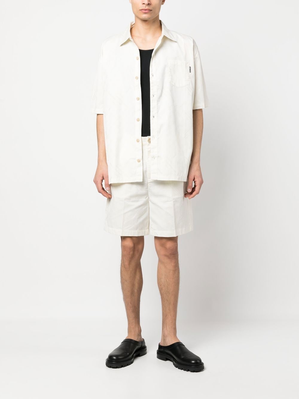 Daily Paper Men's White Shorts - Comfortable Casual Summer Shorts for Beach, Gym, and Outdoor Activities