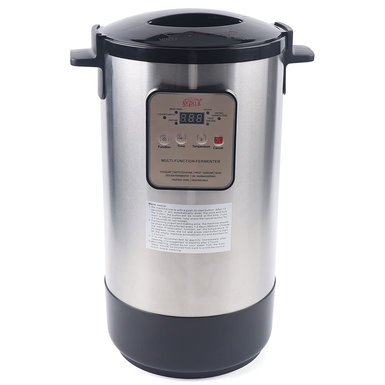 12L Stainless Steel Smart Yogurt Maker with Timer & Temperature Control - Electric Fermenter Machine for Homemade Yogurt, 110V - Perfect for Kitchen, Dorm, Office & Healthy Snack Prep