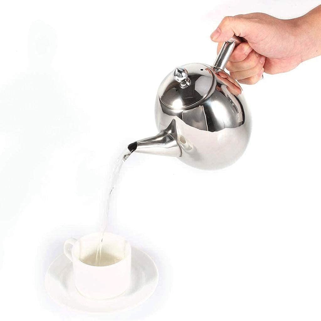 Premium Stainless Steel Tea Pot with Removable Infuser - Perfect for Loose Leaf Tea & Tea Bags - Dishwasher Safe & Heat Resistant - Ideal for Home, Office & Gift Giving