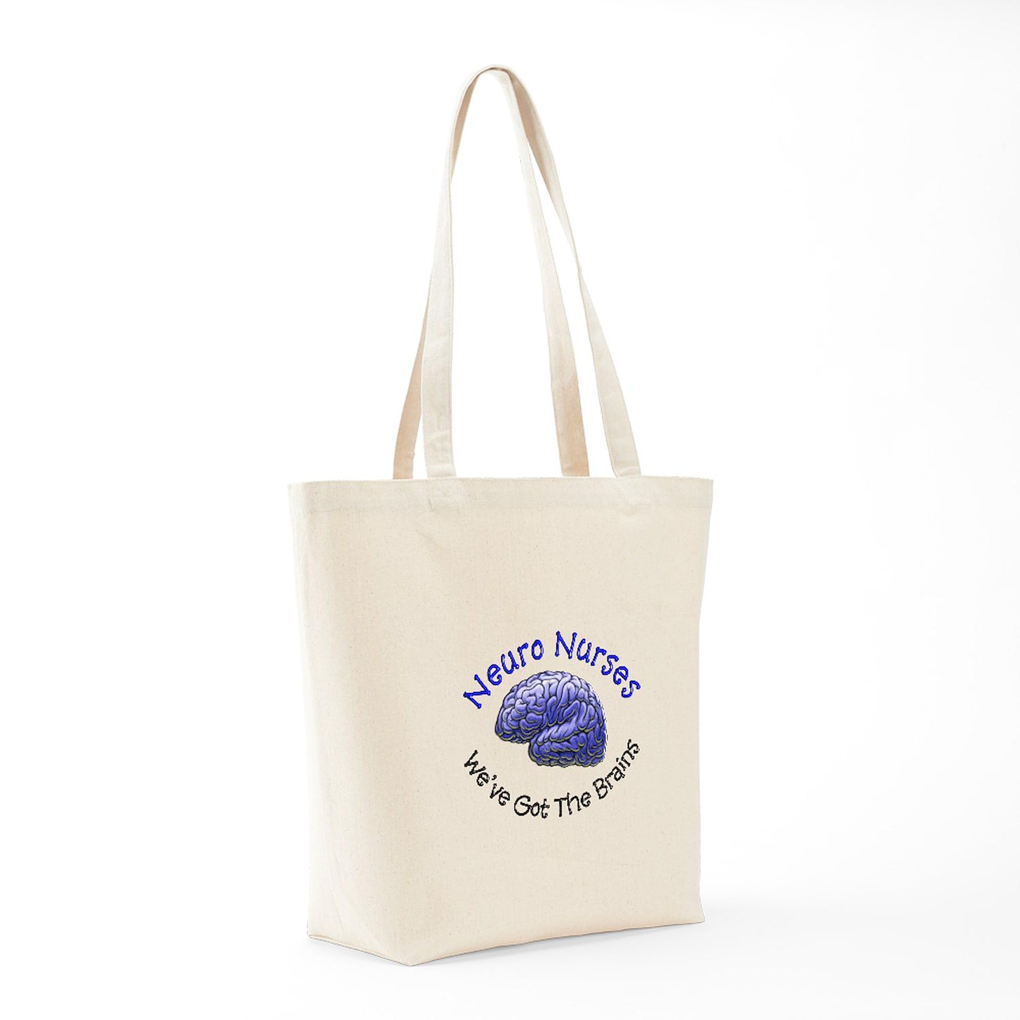 Neuro Nurse Tote Bag - Natural Canvas Reusable Shopping Bag for Medical Professionals | Perfect for Work, Groceries & Everyday Use