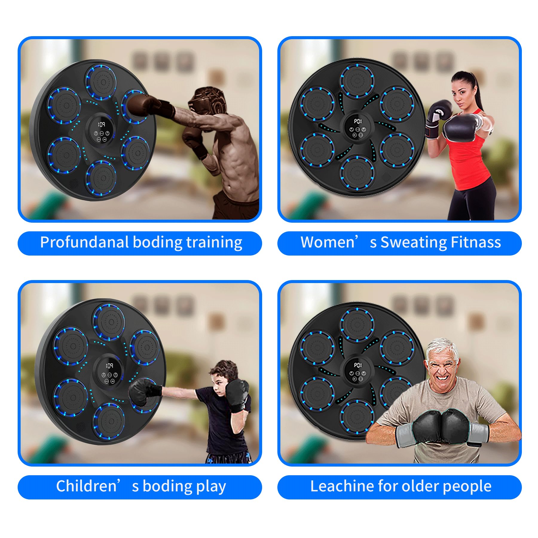 Electronic Music Boxing Machine for Adults & Kids - Large Interactive Punching Pad Trainer with Boxing Gloves, 9 Modes & 9 Speeds, Wall Mounted - Perfect for Home Gym, Fitness Training & Stress Relief