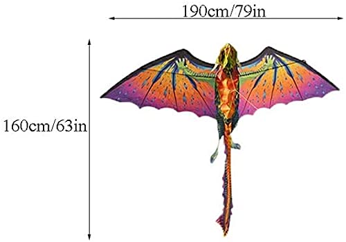 Easy-to-Fly 3D Dragon Kite for Kids - Single Line Beach Kite with 500m String & Tail - Perfect for Outdoor Activities, Family Fun, and Beach Games
