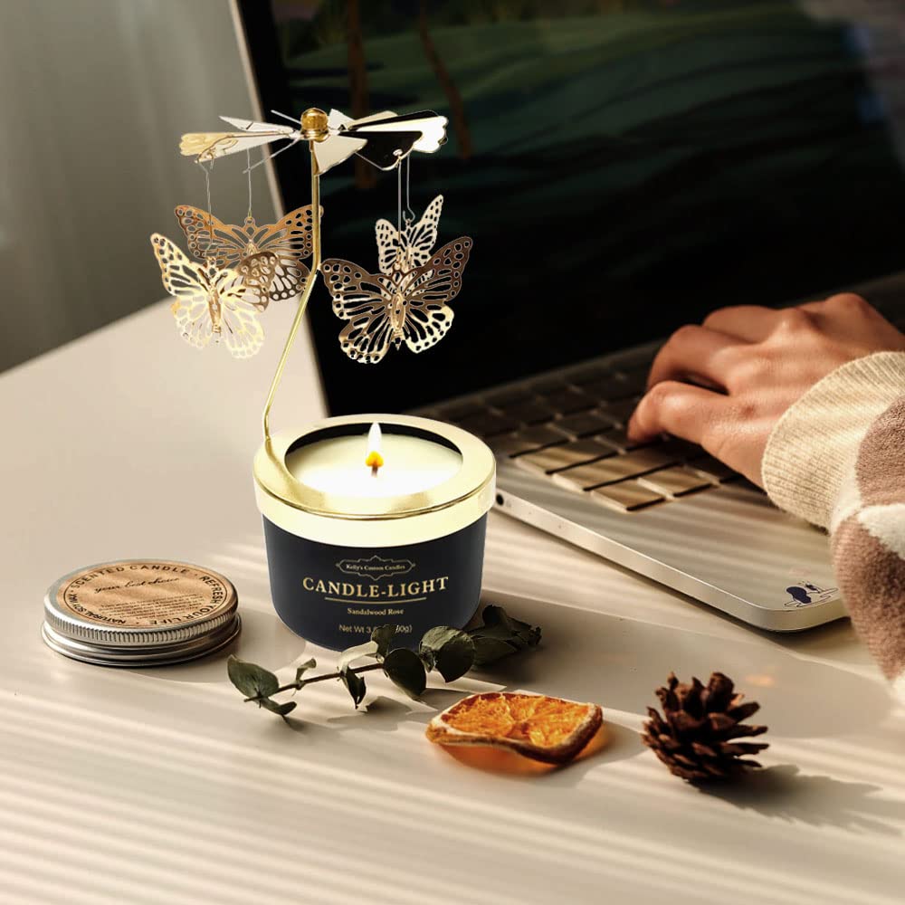 Kelly's Custom Candles - Rotatable Butterfly Aromatherapy Candle | Unique Birthday Gift for Women, Mom, Girlfriend, Sister, Wife & Mother-in-Law | Easter Gift Idea | Perfect for Home Decor, Relaxation & Special Occasions