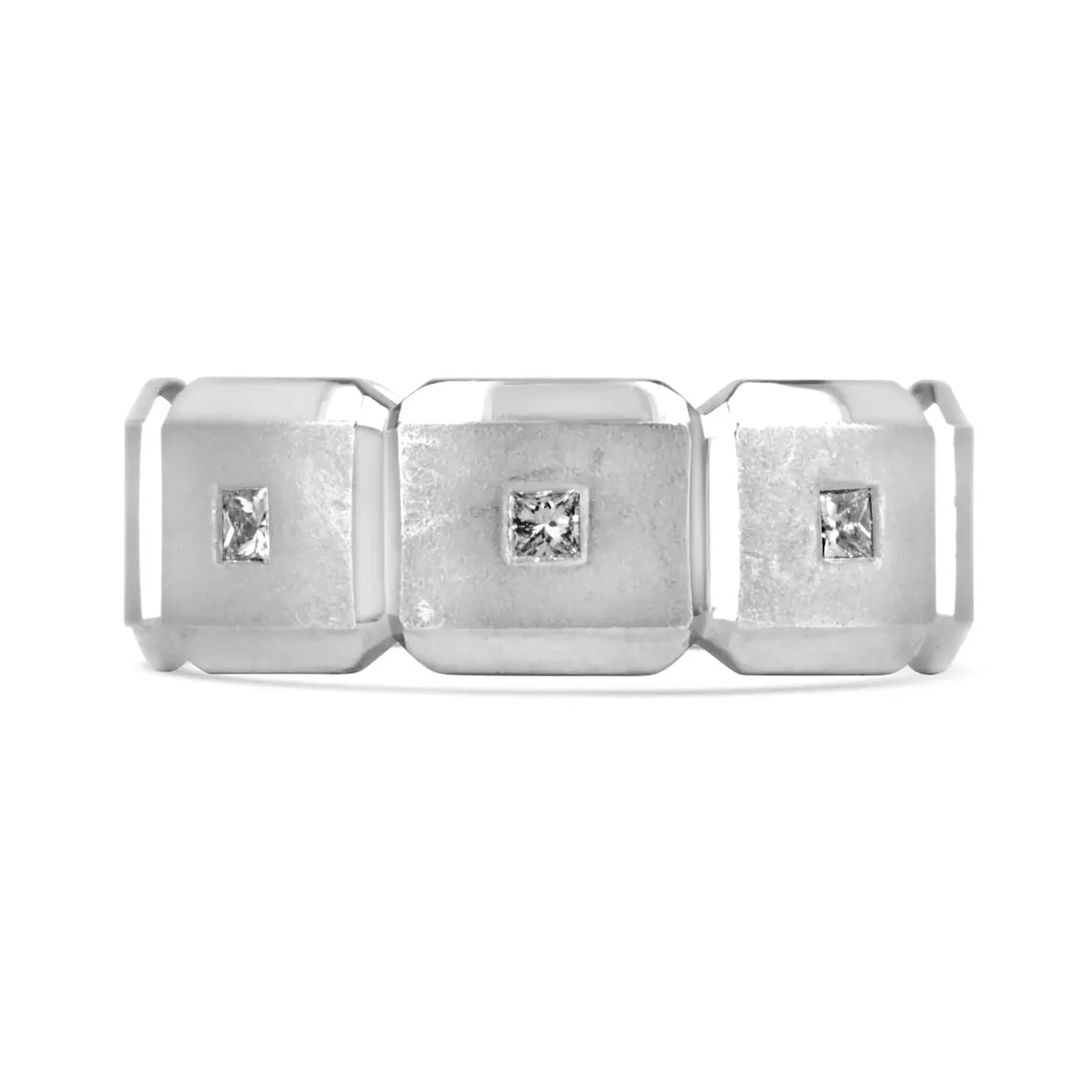 0.25ct Palladium Men's Princess Cut Diamond Wedding Band Ring - Elegant Promise Ring for Engagement, Anniversary & Special Occasions