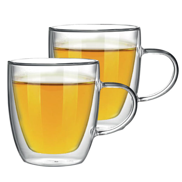 Bialetti Double Wall Insulated Capri Glasses - 6-Piece Set, Shatterproof & Heat Resistant for Hot & Cold Drinks - Perfect for Coffee, Tea, Cocktails, and Iced Beverages at Home, Office, or Outdoor Use