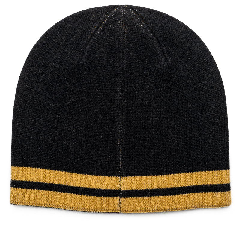 Rhude Steel Beanie - Black & Yellow Winter Hat for Men & Women - Warm Knit Skull Cap for Outdoor Activities, Skiing, and Streetwear Fashion