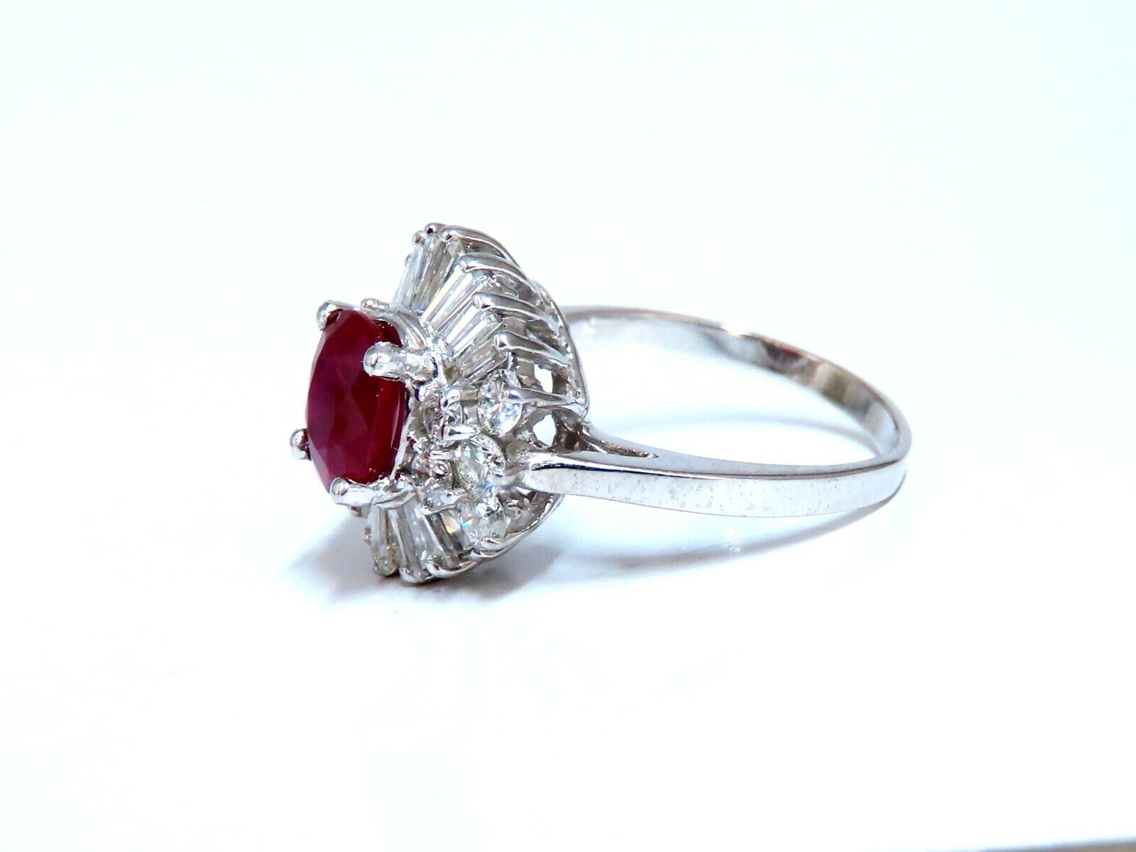 GIA Certified 1.75ct Burma Ruby & Diamond Ballerina Cocktail Ring in 14K Gold - Perfect for Evening Parties, Weddings & Special Occasions