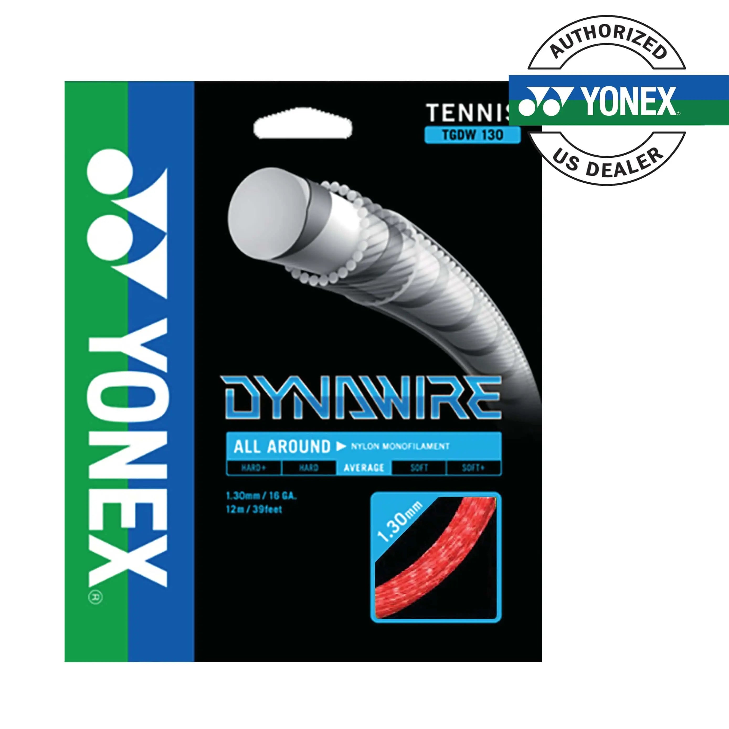 Yonex Dynawire 130/16 Tennis String - High Performance Synthetic Gut String for Tennis Rackets | Perfect for Recreational & Competitive Players | Indoor & Outdoor Court Use