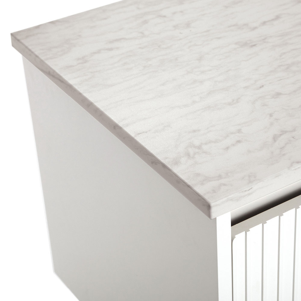 Fienza 511 105 Polar Sacco Stone 1500mm Bathroom Vanity Top - No Tap Hole - Modern Solid Surface Countertop for Bathroom & Powder Room